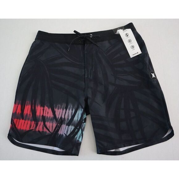 Hurley Phantom+ Men's Sz 30 Black Block Party Tamarindo 18" Boardshorts $65 - Picture 1 of 7